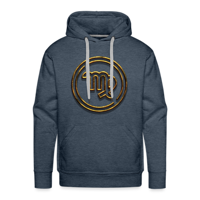 Virgo Gold 3D Men’s Premium Hoodie - heather denim