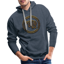 Load image into Gallery viewer, Virgo Gold 3D Men’s Premium Hoodie - heather denim