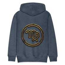 Load image into Gallery viewer, Virgo Gold 3D Men’s Premium Hoodie - heather denim