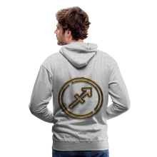 Load image into Gallery viewer, Sgaittarius 3D Gold Men’s Premium Hoodie - heather grey