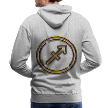 Load image into Gallery viewer, Sgaittarius 3D Gold Men’s Premium Hoodie - heather grey
