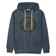 Load image into Gallery viewer, Sgaittarius 3D Gold Men’s Premium Hoodie - heather denim