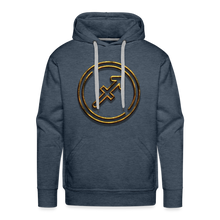 Load image into Gallery viewer, Sgaittarius 3D Gold Men’s Premium Hoodie - heather denim