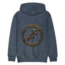Load image into Gallery viewer, Sgaittarius 3D Gold Men’s Premium Hoodie - heather denim