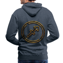 Load image into Gallery viewer, Sgaittarius 3D Gold Men’s Premium Hoodie - heather denim