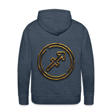 Load image into Gallery viewer, Sgaittarius 3D Gold Men’s Premium Hoodie - heather denim