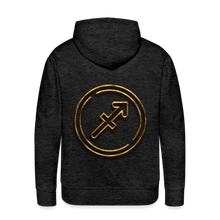Load image into Gallery viewer, Sgaittarius 3D Gold Men’s Premium Hoodie - charcoal grey