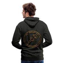 Load image into Gallery viewer, Sgaittarius 3D Gold Men’s Premium Hoodie - charcoal grey