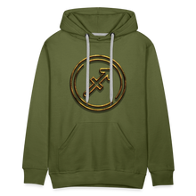 Load image into Gallery viewer, Sgaittarius 3D Gold Men’s Premium Hoodie - olive green