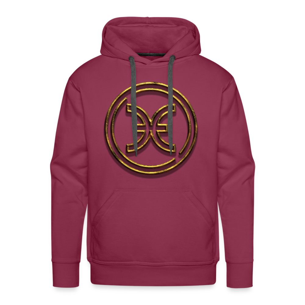Pisces 3D Gold Men’s Premium Hoodie - burgundy