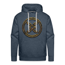 Load image into Gallery viewer, Pisces 3D Gold Men’s Premium Hoodie - heather denim