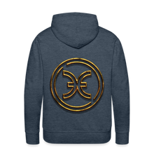 Load image into Gallery viewer, Pisces 3D Gold Men’s Premium Hoodie - heather denim