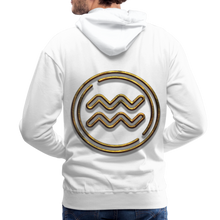 Load image into Gallery viewer, Aquarius 3D Gold Men’s Premium Hoodie - white