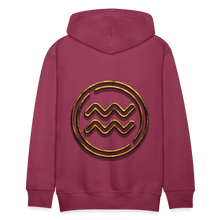 Load image into Gallery viewer, Aquarius 3D Gold Men’s Premium Hoodie - burgundy
