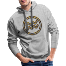 Load image into Gallery viewer, Aquarius 3D Gold Men’s Premium Hoodie - heather grey