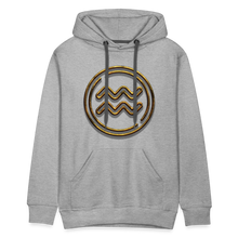 Load image into Gallery viewer, Aquarius 3D Gold Men’s Premium Hoodie - heather grey
