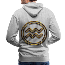 Load image into Gallery viewer, Aquarius 3D Gold Men’s Premium Hoodie - heather grey