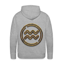 Load image into Gallery viewer, Aquarius 3D Gold Men’s Premium Hoodie - heather grey