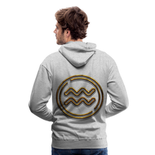 Load image into Gallery viewer, Aquarius 3D Gold Men’s Premium Hoodie - heather grey