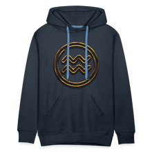 Load image into Gallery viewer, Aquarius 3D Gold Men’s Premium Hoodie - navy