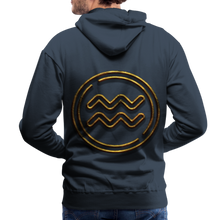 Load image into Gallery viewer, Aquarius 3D Gold Men’s Premium Hoodie - navy