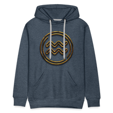 Load image into Gallery viewer, Aquarius 3D Gold Men’s Premium Hoodie - heather denim