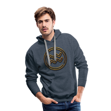 Load image into Gallery viewer, Aquarius 3D Gold Men’s Premium Hoodie - heather denim