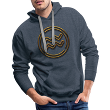 Load image into Gallery viewer, Aquarius 3D Gold Men’s Premium Hoodie - heather denim