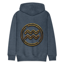 Load image into Gallery viewer, Aquarius 3D Gold Men’s Premium Hoodie - heather denim