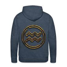 Load image into Gallery viewer, Aquarius 3D Gold Men’s Premium Hoodie - heather denim