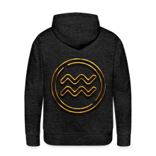 Load image into Gallery viewer, Aquarius 3D Gold Men’s Premium Hoodie - charcoal grey