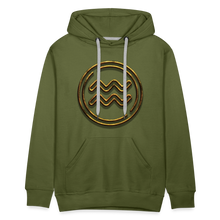 Load image into Gallery viewer, Aquarius 3D Gold Men’s Premium Hoodie - olive green