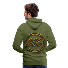 Load image into Gallery viewer, Aquarius 3D Gold Men’s Premium Hoodie - olive green