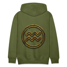 Load image into Gallery viewer, Aquarius 3D Gold Men’s Premium Hoodie - olive green