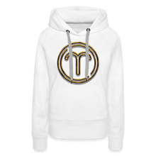 Load image into Gallery viewer, Aries 3D Gold Women’s Premium Hoodie - white