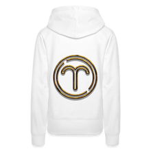 Load image into Gallery viewer, Aries 3D Gold Women’s Premium Hoodie - white