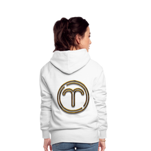 Load image into Gallery viewer, Aries 3D Gold Women’s Premium Hoodie - white