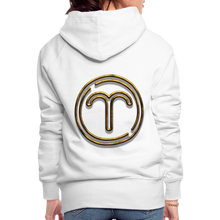 Load image into Gallery viewer, Aries 3D Gold Women’s Premium Hoodie - white
