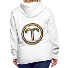 Load image into Gallery viewer, Aries 3D Gold Women’s Premium Hoodie - white