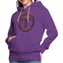 Load image into Gallery viewer, Aries 3D Gold Women’s Premium Hoodie - purple 