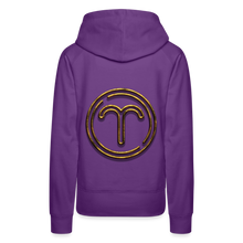 Load image into Gallery viewer, Aries 3D Gold Women’s Premium Hoodie - purple 