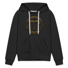Load image into Gallery viewer, Aries 3D Gold Women’s Premium Hoodie - black