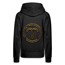 Load image into Gallery viewer, Aries 3D Gold Women’s Premium Hoodie - black