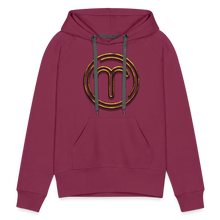 Load image into Gallery viewer, Aries 3D Gold Women’s Premium Hoodie - burgundy