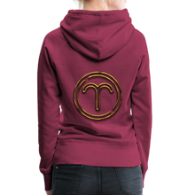 Load image into Gallery viewer, Aries 3D Gold Women’s Premium Hoodie - burgundy