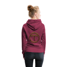 Load image into Gallery viewer, Aries 3D Gold Women’s Premium Hoodie - burgundy