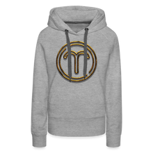 Load image into Gallery viewer, Aries 3D Gold Women’s Premium Hoodie - heather grey