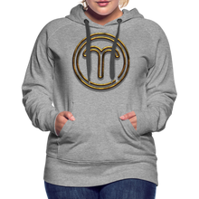 Load image into Gallery viewer, Aries 3D Gold Women’s Premium Hoodie - heather grey
