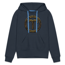 Load image into Gallery viewer, Aries 3D Gold Women’s Premium Hoodie - navy