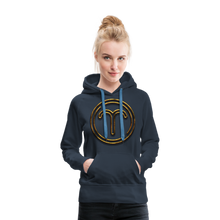 Load image into Gallery viewer, Aries 3D Gold Women’s Premium Hoodie - navy